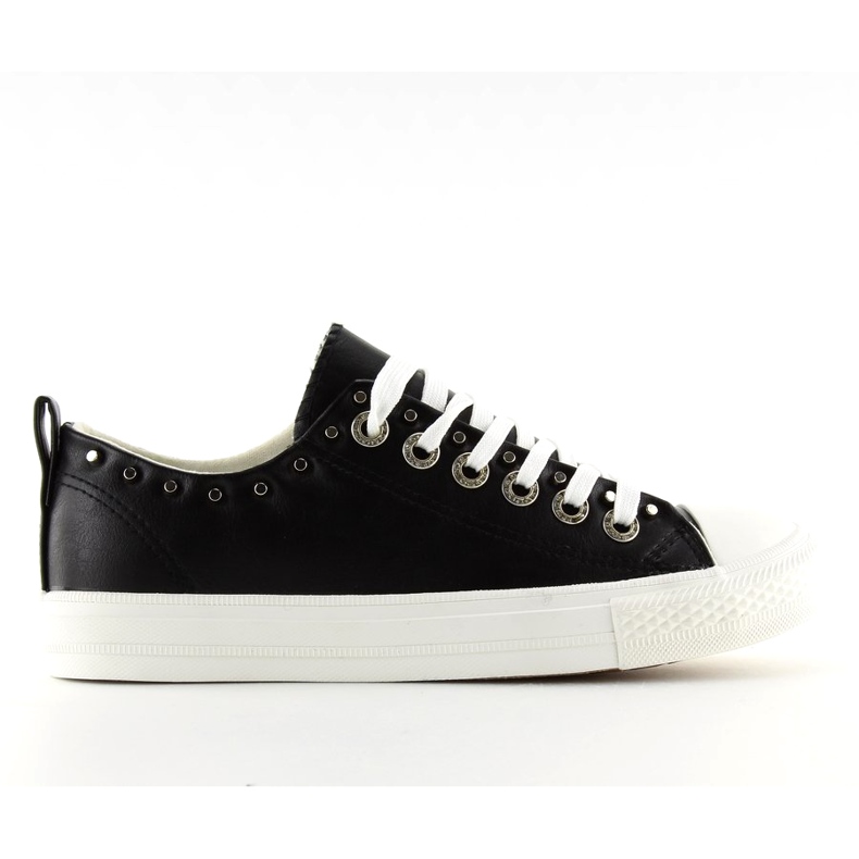 Sorte SM-2738 Sorte damesneakers med nitter 2