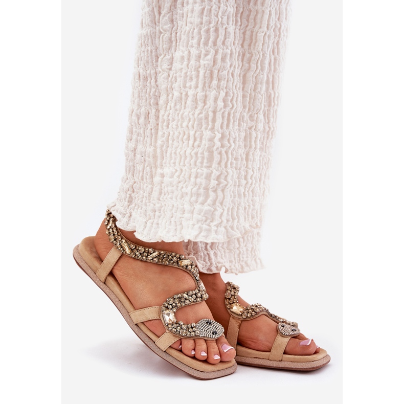 Kvinders sandaler med dekoration Eco Sonflower Artiker 56C1361 Beige 1