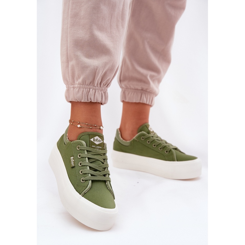 Kvinders sneakers på platformen Lee Cooper LCW-25-31-3449L Green grøn 2