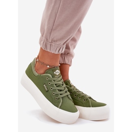 Kvinders sneakers på platformen Lee Cooper LCW-25-31-3449L Green grøn 1