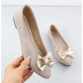 Kvinders ballerinas med en bue beige potocki BB23310 1