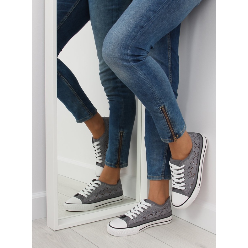 Grå blonde damesneakers NB89P grå 2