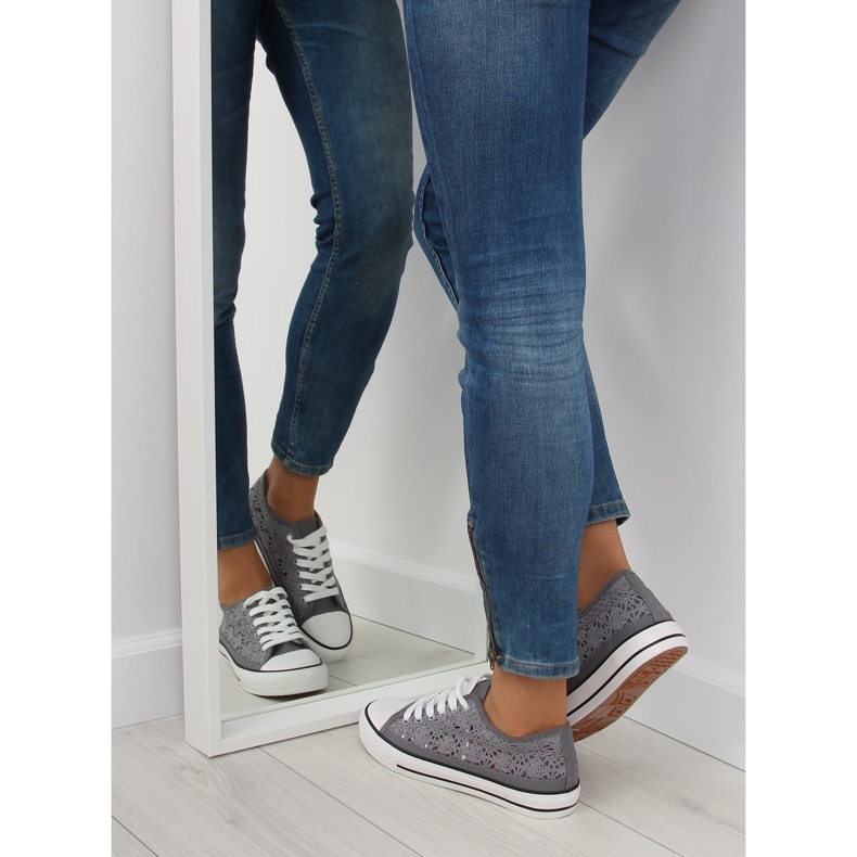 Grå blonde damesneakers NB89P grå 1
