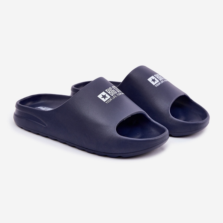 Big Star Mænds skumsko med den store stjerne RR174A014 Navy Blue Logo blå 1
