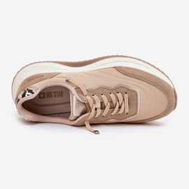 Big Star Kvinders ruskind sneakers på den store stjerne RR274A345 Hi-Poly Dark-Line Platform beige 2
