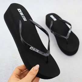Kvinders flip flops på kiler Black Big Star RR274A577 sort 1