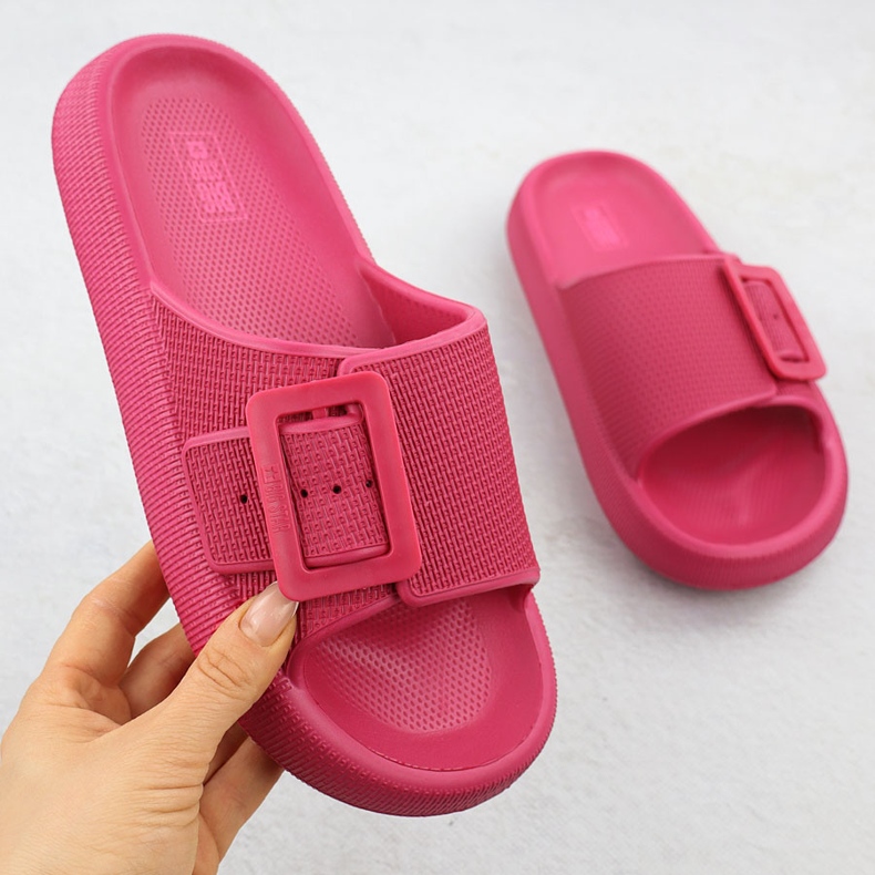 Women's Sports Flip Flops på en tyk sål lyserød Big Star RR274A583 1