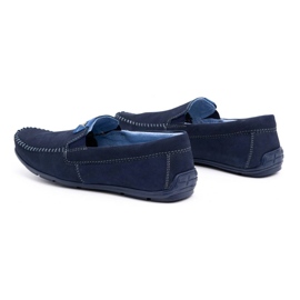 Olivier Loafers i læder til mænd 937MA marineblå 4