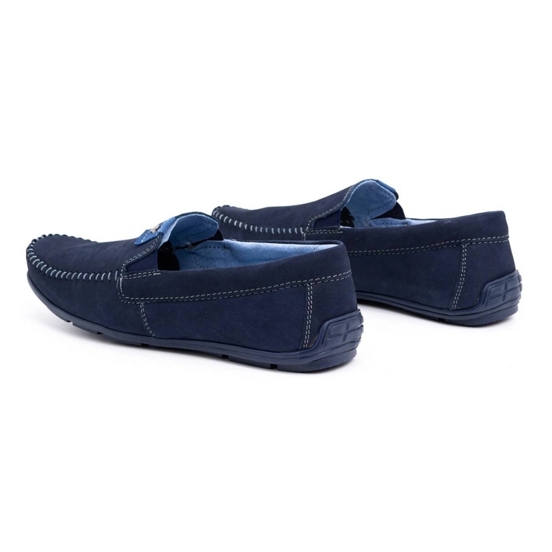 Olivier Loafers i læder til mænd 937MA marineblå 4