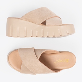 Seastar Damesandaler i beige ruskind 1