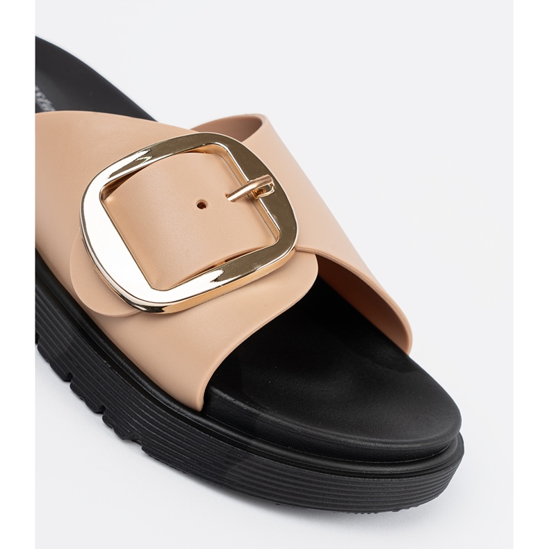 Seastar Beige kvinders flip flops med en gylden spænde 1
