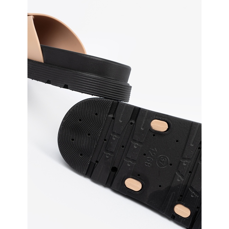 Seastar Beige kvinders flip flops med en gylden spænde 2