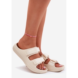 Kvinders skum hjemmesko med Big Star RR274A529 Velcro Beige 1