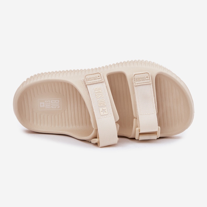 Kvinders skum hjemmesko med Big Star RR274A529 Velcro Beige 2