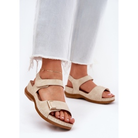 EVento Komfortable kvinders sandaler til beige kiler 2