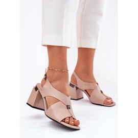 Elegante kvinders sandaler på Vinceza 62238 Beige Post 2