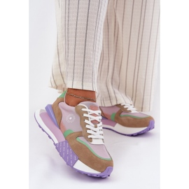 Kvinders ruskind sneakers på Big Star RR274815 Hi-Polish Pink System Platform lyserød 2