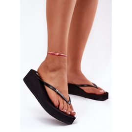 Kvinders flip -Flops på kiler Big Star RR274A549 Sort 3