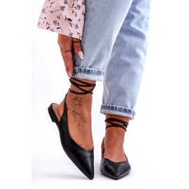 Kvinders bundne ballerinaer sorte sandaler 5