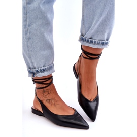 Kvinders bundne ballerinaer sorte sandaler 3