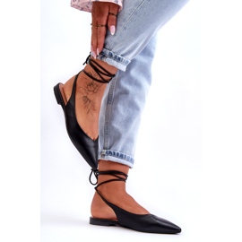 Kvinders bundne ballerinaer sorte sandaler 2