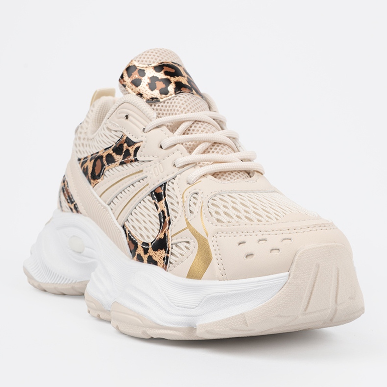 Beige sneakers med et dyremotiv 1