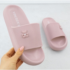 Skum flip flops til poolstrand med bamse pink vinceza 75210 lyserød 1