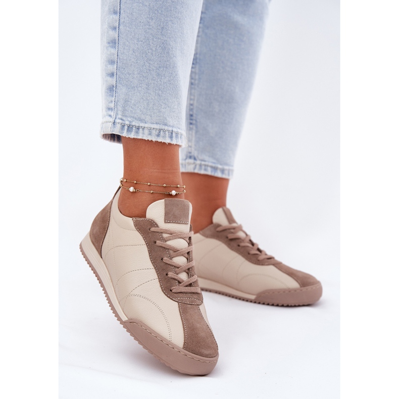 Laura Messi 2935 Women's Leather Sports Shoes beige 2