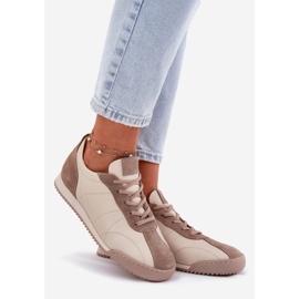 Laura Messi 2935 Women's Leather Sports Shoes beige 1