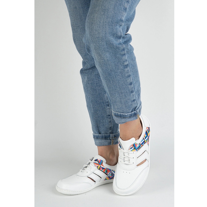 Barefoot sneakers Women's Leather Minimalist Layla Olivier White hvid 2