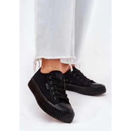 Big Star Kvindemateriale sneakers på den store stjerne RR274775 Sort platform 2
