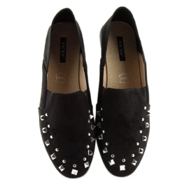 Sorte loafers lordsy med nitter 1415 Sort 2