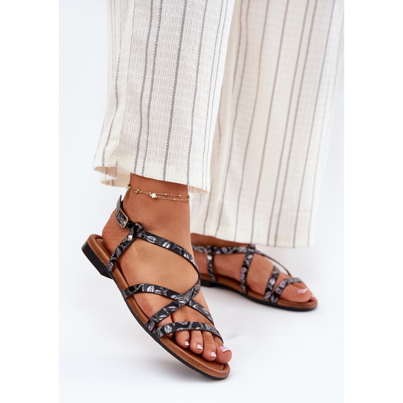 Fladt læder Kvinders sandaler Maciejka 06635-05 Sort 2