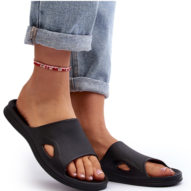 News Klassiske kvinders sorte pool flip flops 4