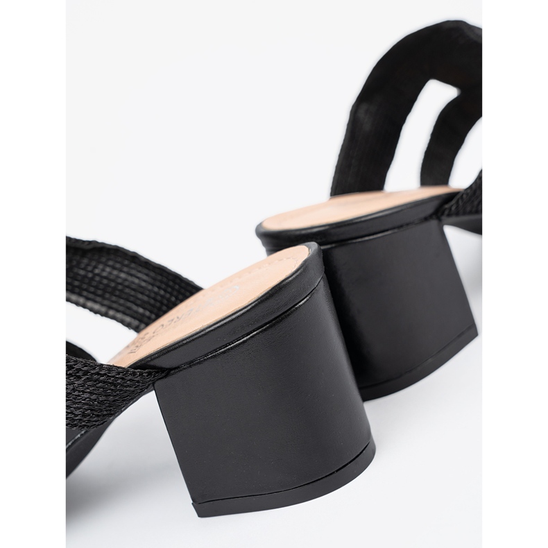 Shelvt Sort -høj -hælet sort flip flops 1
