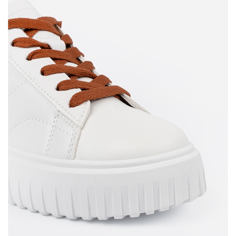 Shelvt Hvide kvinders sneakers brune indsatser 2