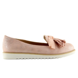 Damemokkasiner med lyserøde kvaster 7214 Pink 1