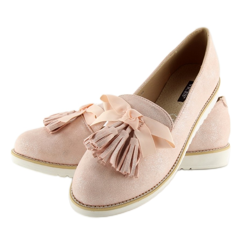 Damemokkasiner med lyserøde kvaster 7214 Pink 2