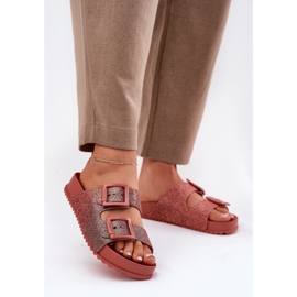 Duftende kvinder flip flops med glitter og spænder zaxy rr285025 beskidt pink lyserød 2