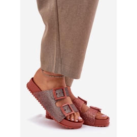 Duftende kvinder flip flops med glitter og spænder zaxy rr285025 beskidt pink lyserød 1
