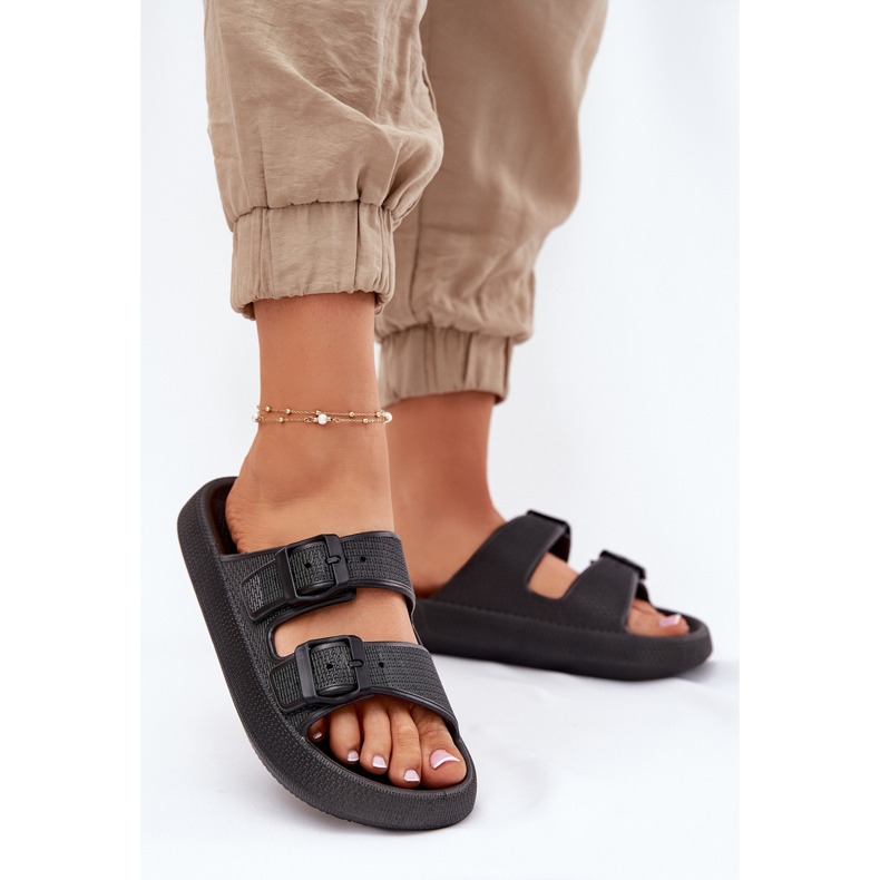 Inna Kvinders flip flops på platformen med sorte spænder 2