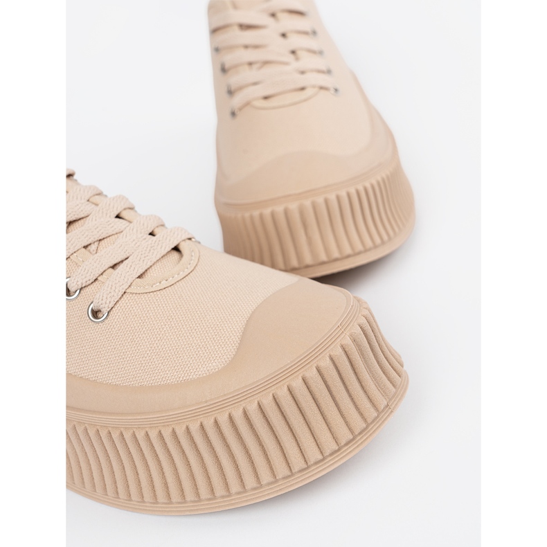 Platformsneakers med snørebånd til kvinder, beige 1