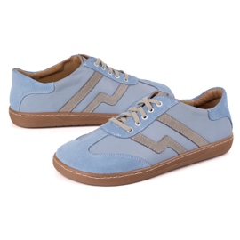 Barfodet kvinders lædersko Olivier Eliza Blue blå 1