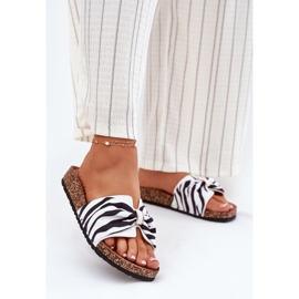 Inna Kvinders flip flops på Cork Platform Zebra hvid 2