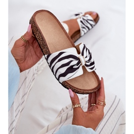 Inna Kvinders flip flops på Cork Platform Zebra hvid 7