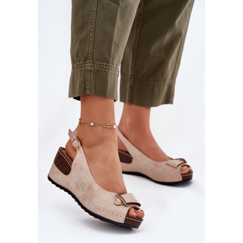 EVento Kvinders lette sandaler til komfortsko beige-guld gylden 2