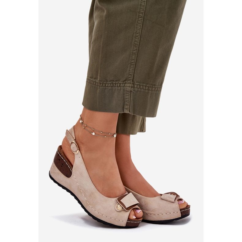 EVento Kvinders lette sandaler til komfortsko beige-guld gylden 1