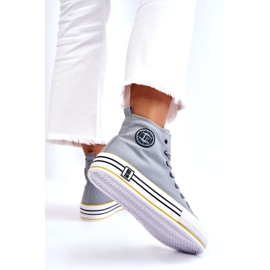 Big Star Kvinders høje materiale sneakers på den store stjerne LL274188 platform lyseblå 2