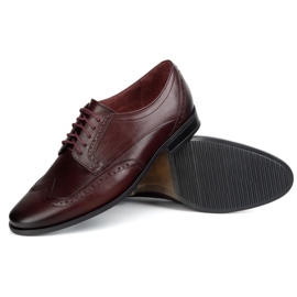 Olivier Mænds brogs lædersko - Model 1023 kirsebær rød 4