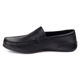 Polbut Mænds læder moccasins 2105 sort fedt ærter 1
